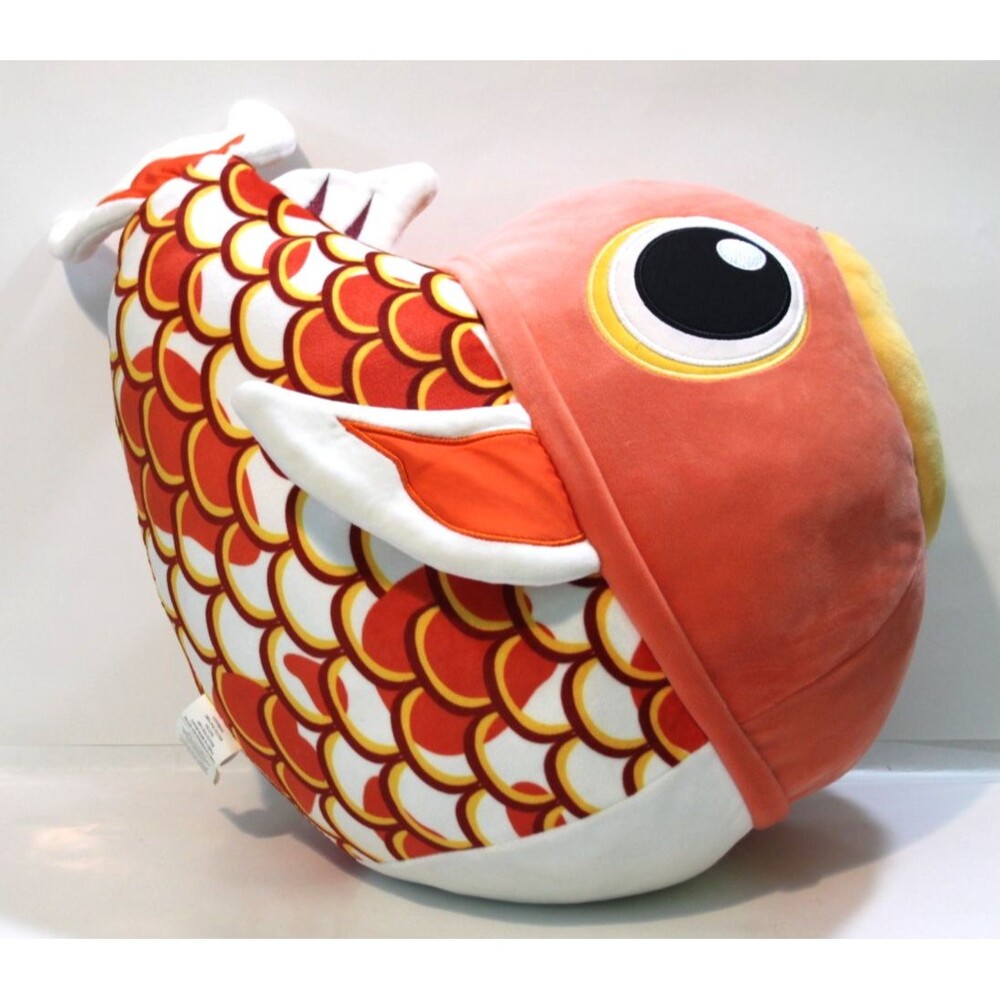 Orange White Koi Carp Fish Plush Round 1 Arcade Sky Nippon Japan Lucky Fish 18"